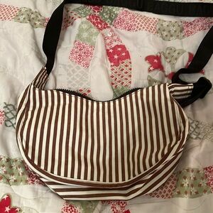 Baggu small crescent- brown stripe